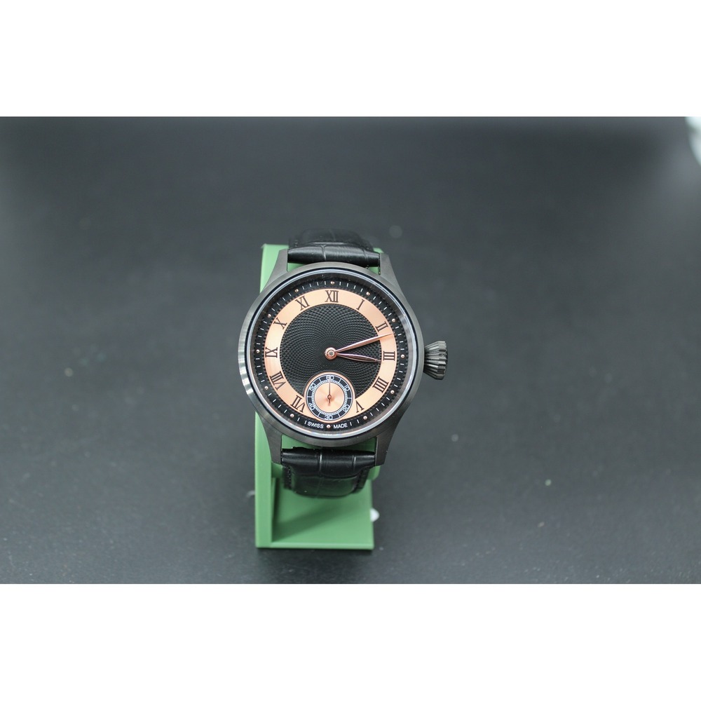 Black Hole Sun Custom 42mm Swiss ETA 6498 Manual Wind Sapphire Watch